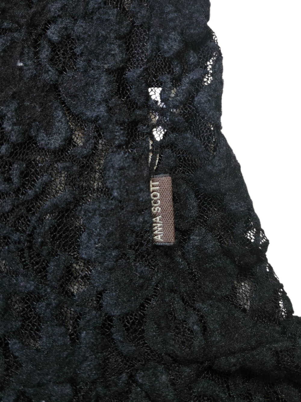 Anna Scott Black Lace Peplum Top - Picture 5 of 5